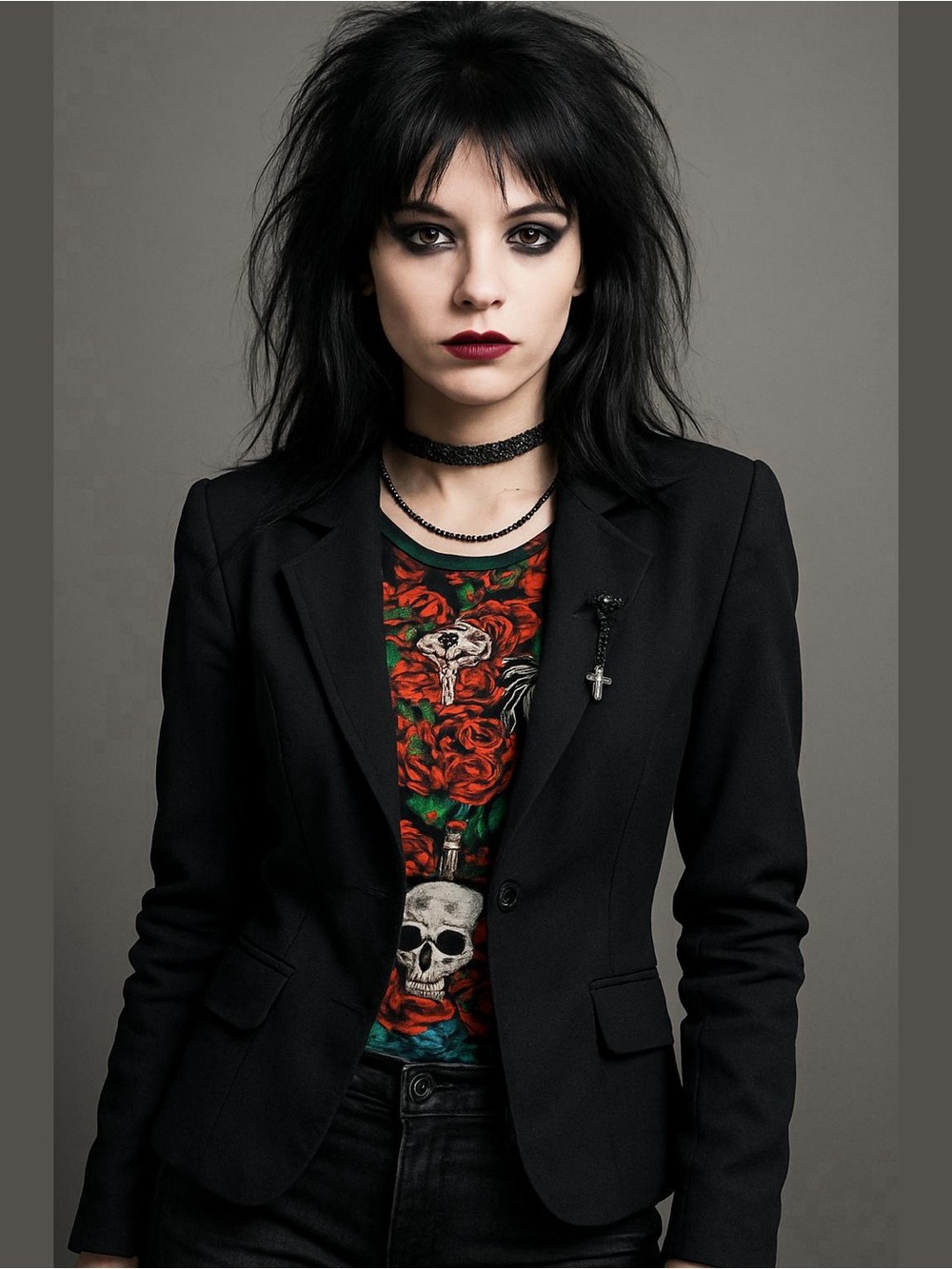VTG Royal Underground Black Tailored Blazer Womens Size S Rare Goth Rock N Roll